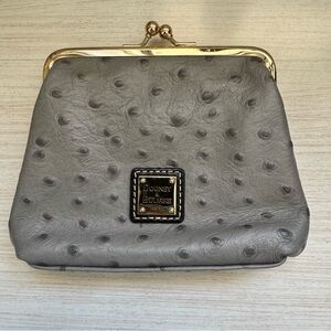 Dooney & Bourke Gray Clutch with Kiss-Lock Closure